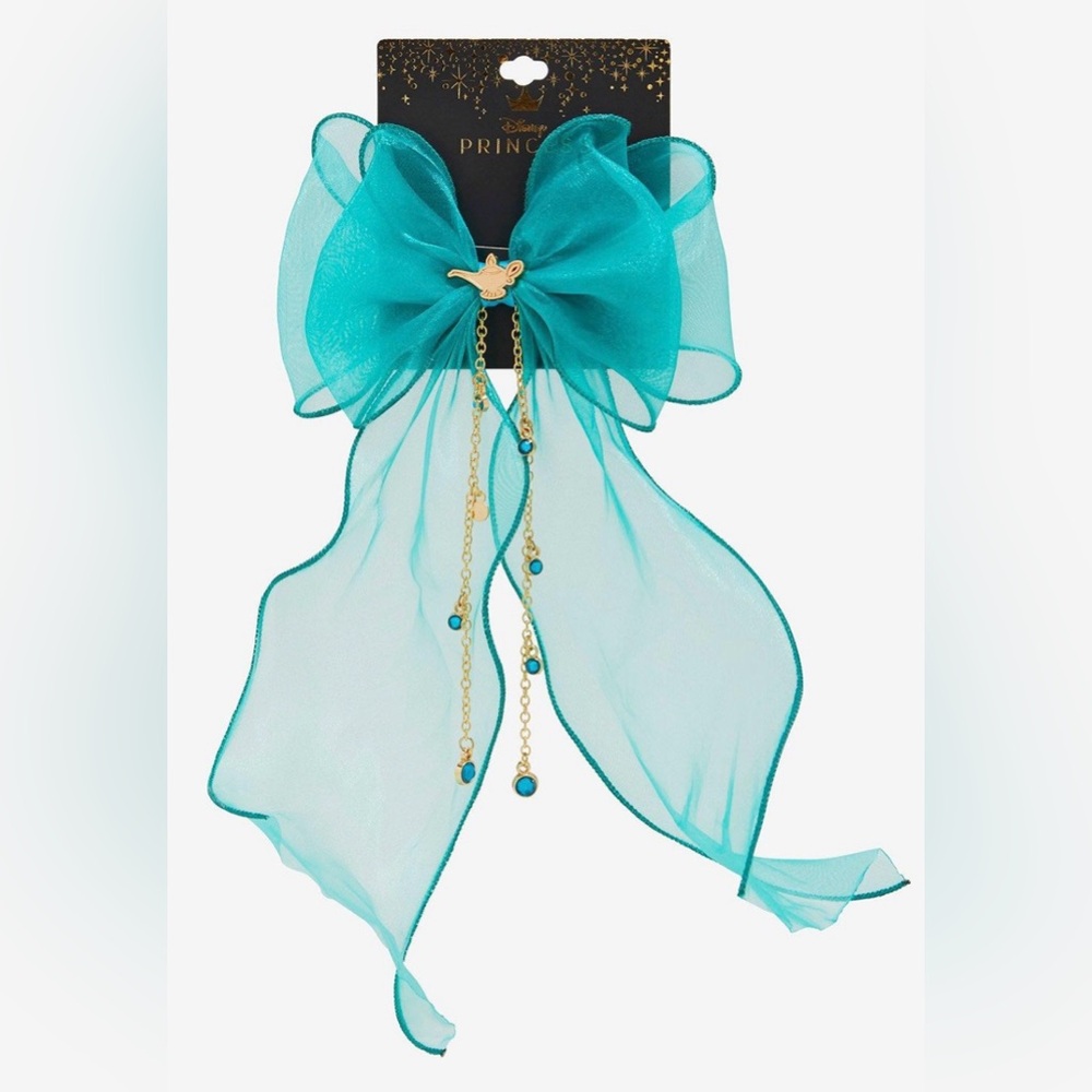 NWT Hot Topic Disney Princess Jasmine teal and gold hair bow